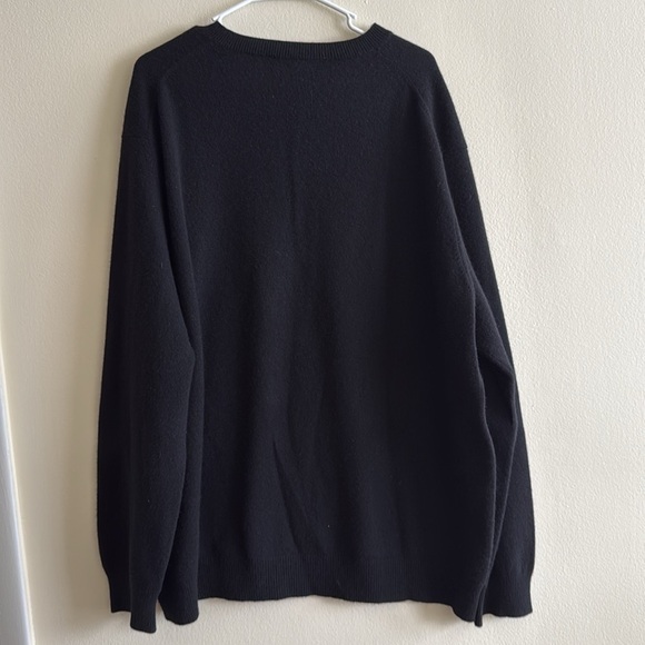 Lands End V Neck Cashmere Black Sweater - Picture 3 of 9